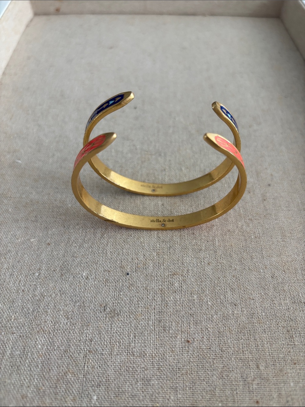 Stella & Dot Manchester Enamel Cuff Bracelet Set - Picture 5 of 10